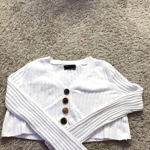 Urban outfitters white long sleeve crop top